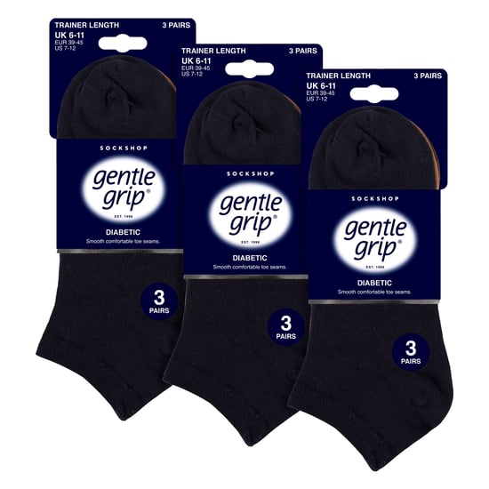 9 Pack Mens Diabetic Trainer Socks, Swollen Feet Wide Ankle Socks - Image 2