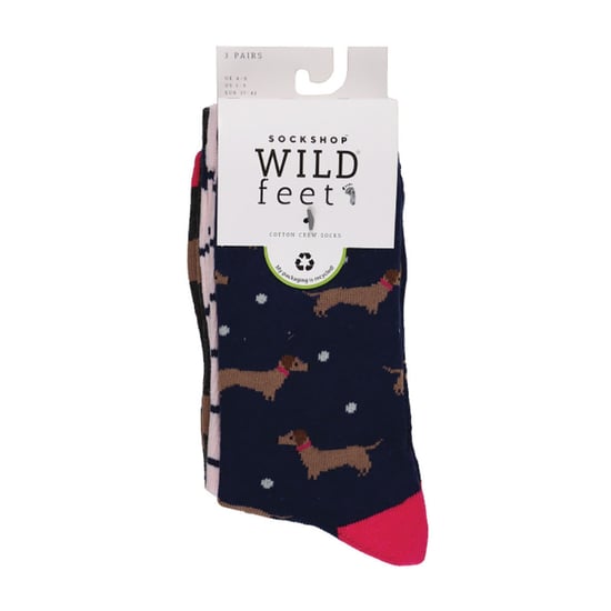 3 Pack Ladies Jacquard Novelty Cotton Socks - Image 2