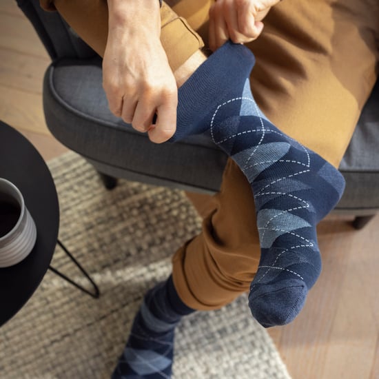 6 Pack Mens Non Elastic Square Patterned Cotton Socks for Poor Circulation - Image 5