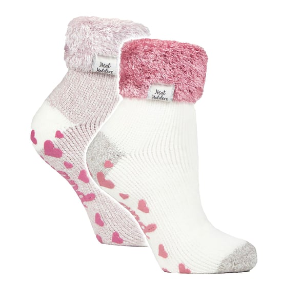 2-pack mjuka lounge-strumpor med grepp för damer - Image 1