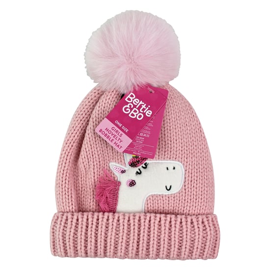 Barn Unicorn Beanie Mössa med Pom Pom | Pojkar & Flickor Vintermössa med Bobble - Image 2