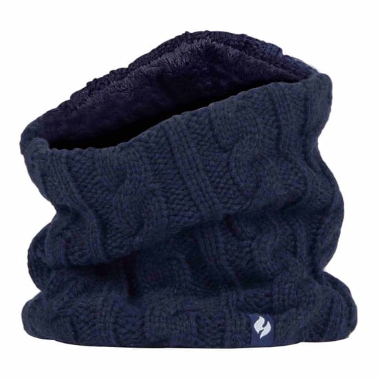 Ladies Cable Knit Winter Fleece Lined Thermal Neck Warmer - Image 1