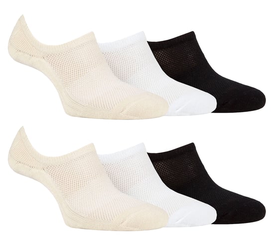 Ladies 6 Pack Bamboo No Show Socks | Invisible Socks with Heel Grip - Image 3