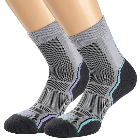 1000 Mile - 2 Pack Ladies Trail Single Layer Moisture Wicking Merino Wool Socks - Grey - Image 3