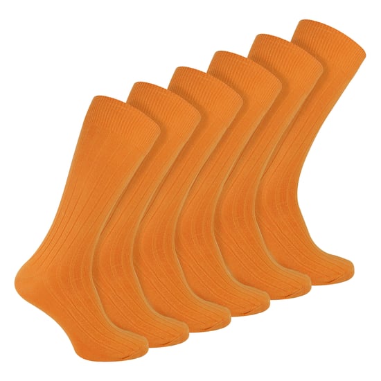 Mens Plain Coloured Cotton Rich Ribbed Dress Socks - Image 1