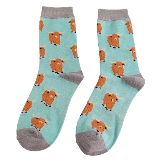 Ladies Highland Cow Socks | Womens Novelty Bamboo Gift Socks For Cow Lovers - Image 3