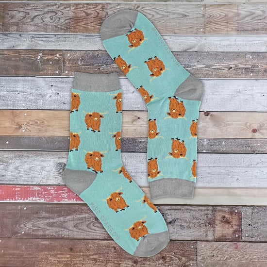 Ladies Highland Cow Socks | Womens Novelty Bamboo Gift Socks For Cow Lovers - Image 5