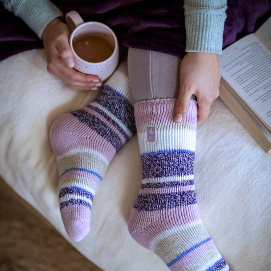 Ladies Winter Varied Stripe Patterned Thermal Socks for Winter - Image 4