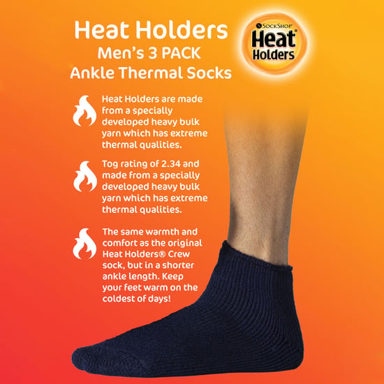 Mens 3 Pack Thermal Winter Soft Trainer Socks - Image 3