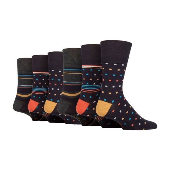 6 Pack Mens Non Elastic Loose Top Bamboo Socks - Image 1