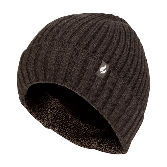 Mens 3.6 TOG Fleece Lined Thermal Turn Over Cuff Winter Beanie Hat - Image 1