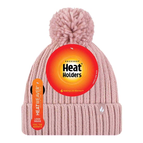 Ladies Ribbad Manschett Termisk Isolerad Vinter Pom Pom Bobble Mössa - Image 2