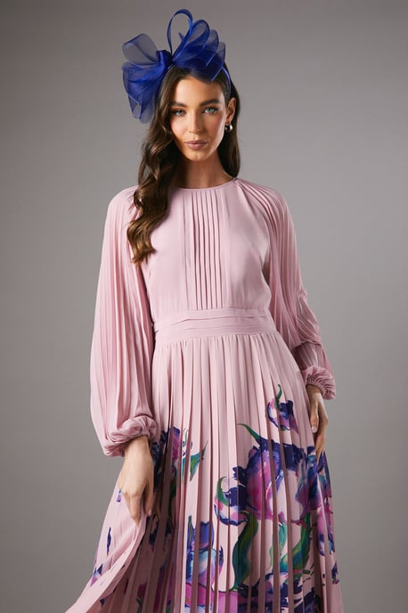 Placement Print Pleat Dress - Image 4