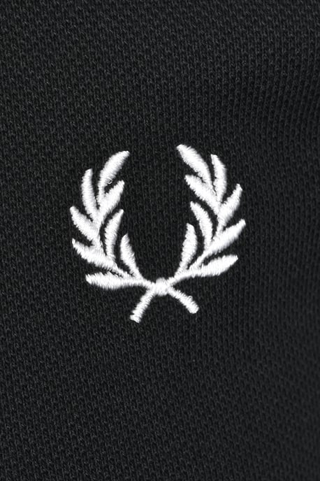 Fred Perry Plain Polo Shirt Night Green/Snow White - Image 3