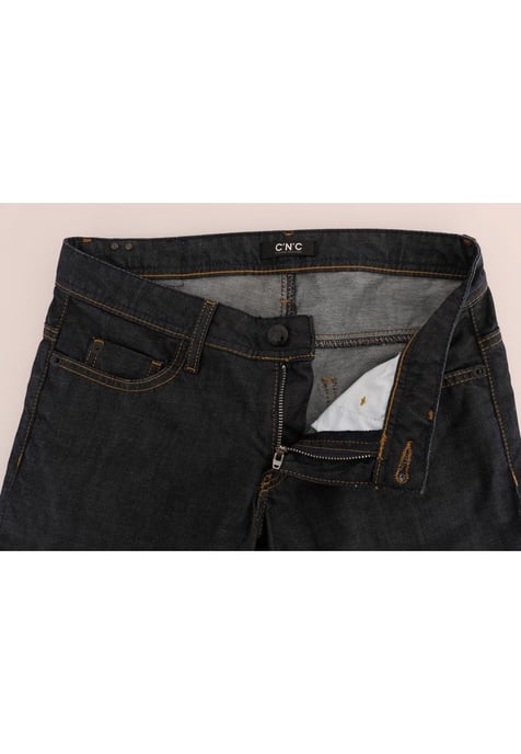 Costume National Women's Dark Blue Cotton Classic Fit Jeans - Image 4