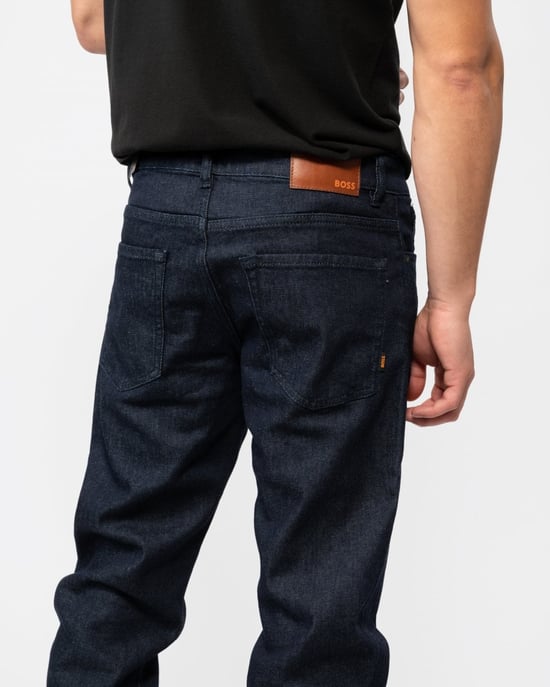 BOSS Orange Re.Maine Mens Regular Fit Dark Blue Comfort-Stretch Denim Jeans NOS - Image 4