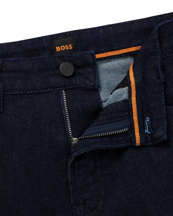 BOSS Orange Re.Maine Mens Regular Fit Dark Blue Comfort-Stretch Denim Jeans NOS - Image 5