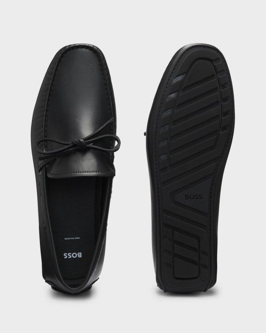 BOSS Orange Noel Mens Italian Leather Driving Moccasins - Image 4