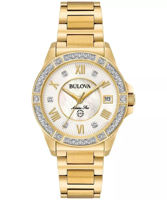 Bulova Marine Star Dames Gouden Horloge 98R235 - Image 1
