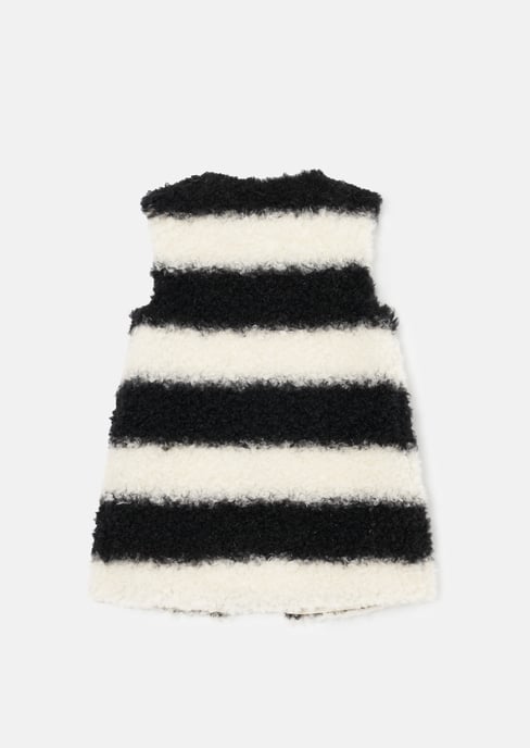 Mari Black Stripe Fur Gilet - Image 3