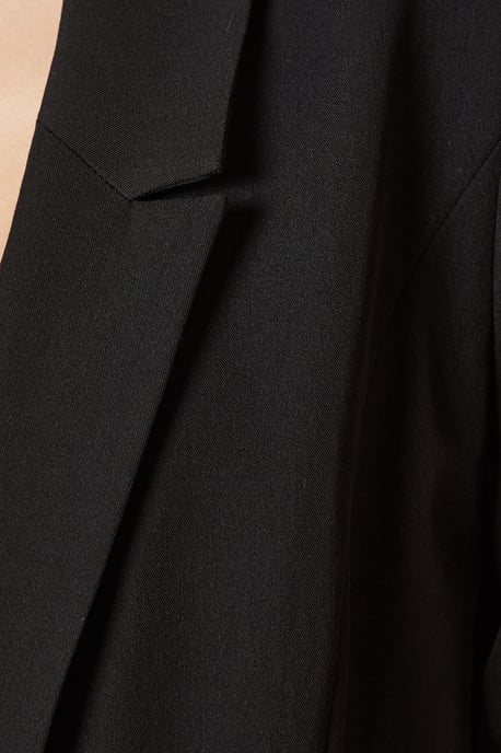 Petite Black Ruched Sleeve Blazer - Image 5