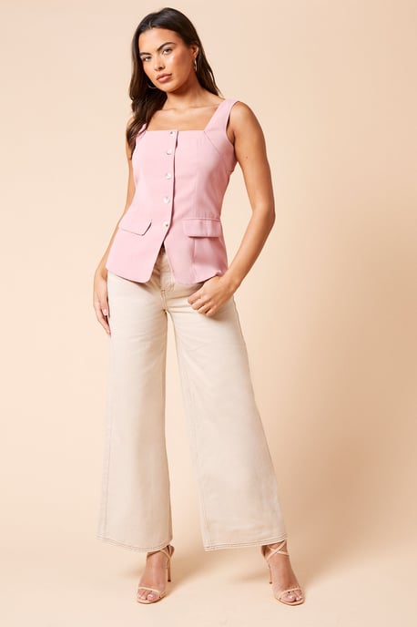 Longline Button Through Waistcoat - Image 2