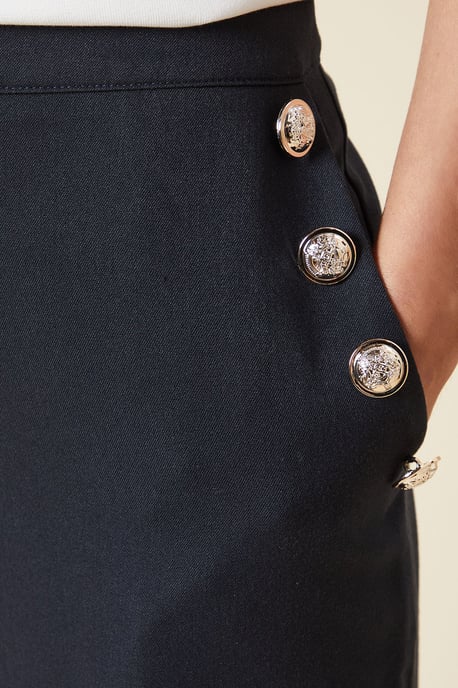 Petite Button Tailored Wide Leg Trouser - Image 5