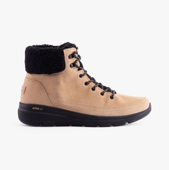 Skechers 16677/NTBK GLACIAL ULTRA - WOODLANDS Womens Boots Natural/Black - Image 1