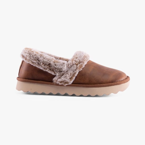 Skechers Cozy Up Polyester Damtofflor I Kastanjefärg - Image 1