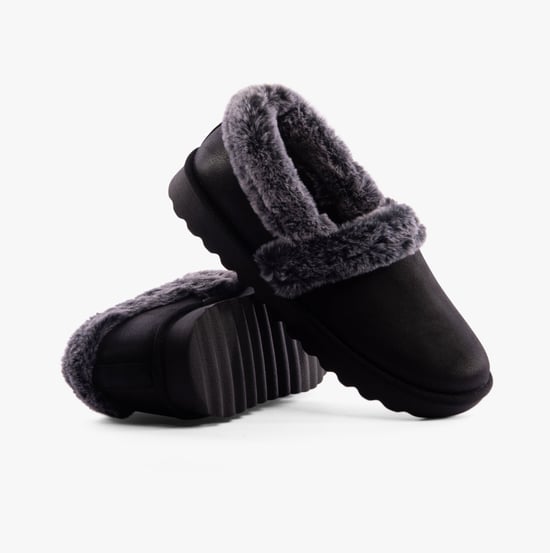 Skechers Cozy Up Damernas Svarta Tofflor I Polyester - Image 2