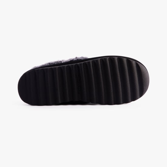 Skechers Cozy Up Damernas Svarta Tofflor I Polyester - Image 3