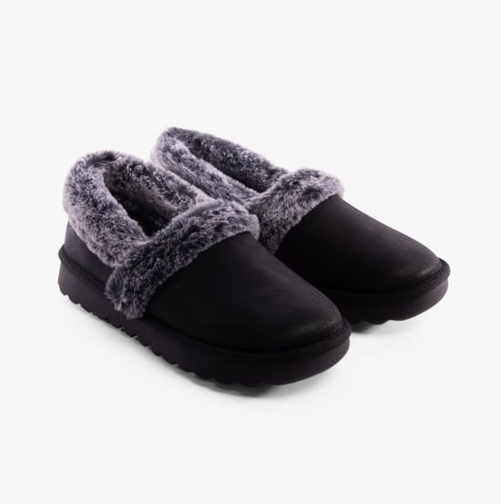 Skechers Cozy Up Damernas Svarta Tofflor I Polyester - Image 6