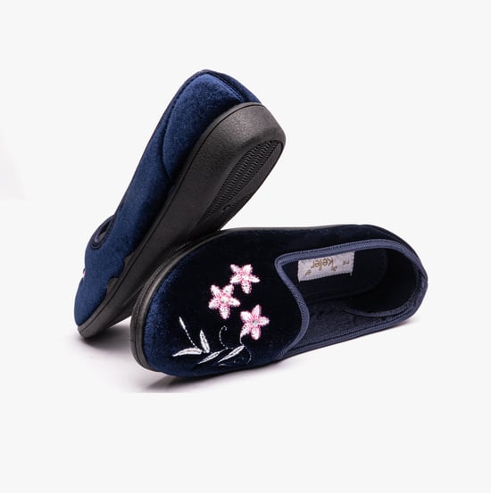 Dr Keller VERA Womens Ballerina Slippers Navy - Image 3