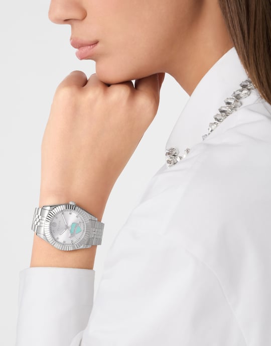 Philipp Plein Plein Valentine Dames Horloge Zilverkleurig PW2BA1125 - Image 3