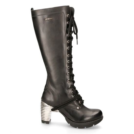 New Rock M-TR005-S1 Ladies Knee High Black Gothic High-Heeled Boots - Image 4