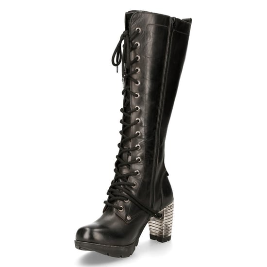 New Rock M-TR005-S1 Ladies Knee High Black Gothic High-Heeled Boots - Image 6