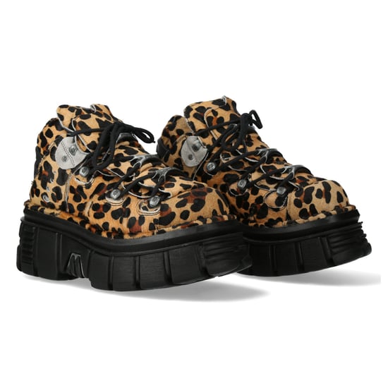 New Rock M-106-C192 Leopard Bruine Leren Gothic Enkellaarsjes - Image 3