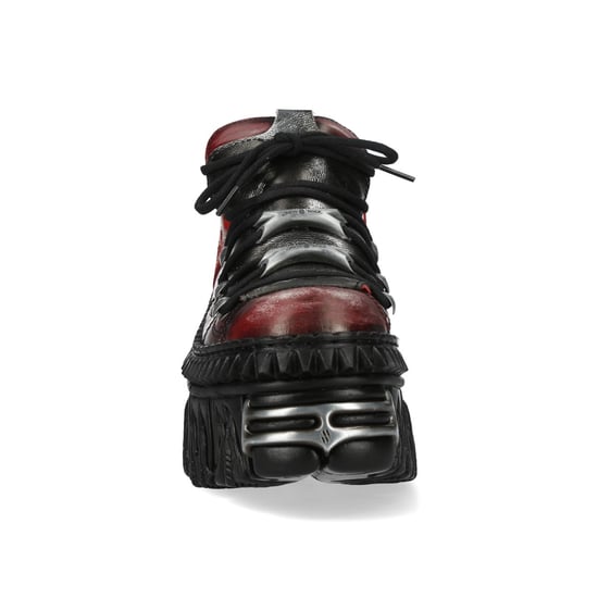 New Rock M-WALL106N-C17 Rood Zilver Leren Gothic Urban Rock Enkellaarsjes - Image 5