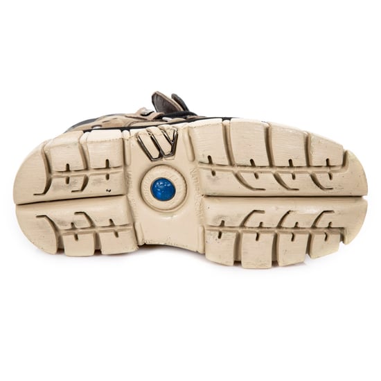 New Rock M-106-S40 Beige leren Gothic enkellaarsjes met plateauzool - Image 5