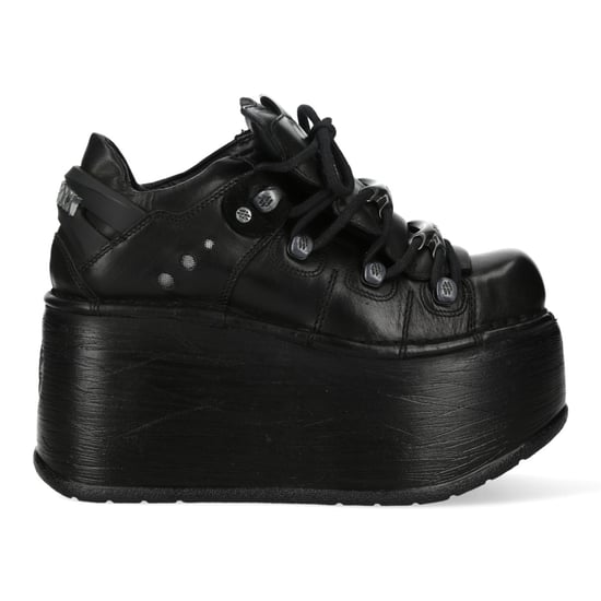 New Rock M-120N-C96 svart läder Gothic Chunky Platform ankelstövlar - Image 4