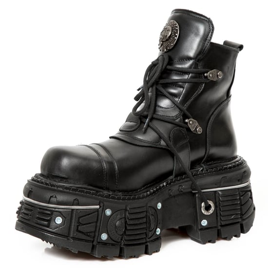 New Rock M-TANK007-S1 Zwarte leren Gothic Combat Platform enkellaarsjes - Image 5