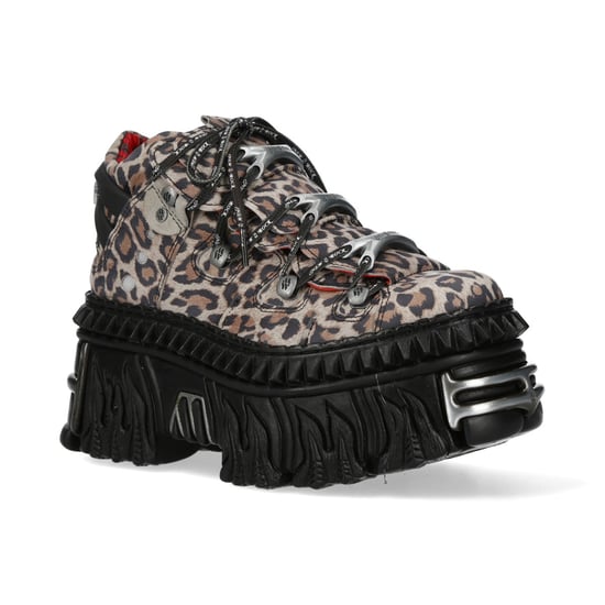 New Rock M-106WALL-C56 Leopard Print Leren Gothic Platform Enkellaarsjes - Image 1