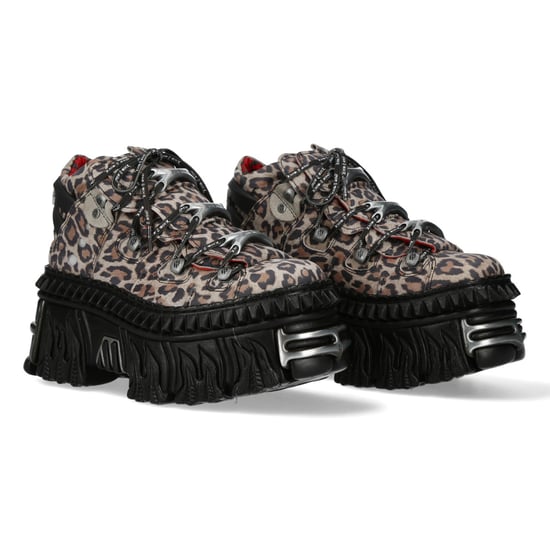 New Rock M-106WALL-C56 Leopard Print Leren Gothic Platform Enkellaarsjes - Image 3