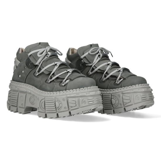 New Rock M-106WALL-C63 Grijze leren Urban Gothic enkellaarsjes - Image 3