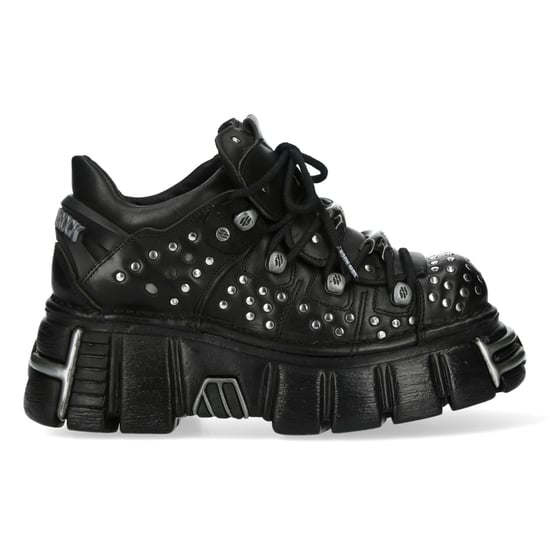 New Rock M-120NR-C1 Svart läder Gothic Platform Ankelboots - Image 4