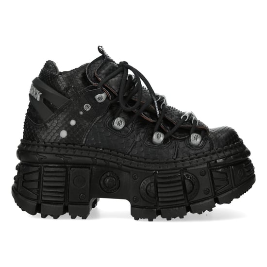 New Rock M-106WALL-C65 Python Black Leather Platform Ankle Boots - Image 4