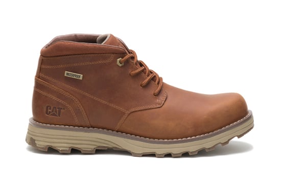 Caterpillar Men's Elude Waterproof Brown Leather Work Boots - Image 1