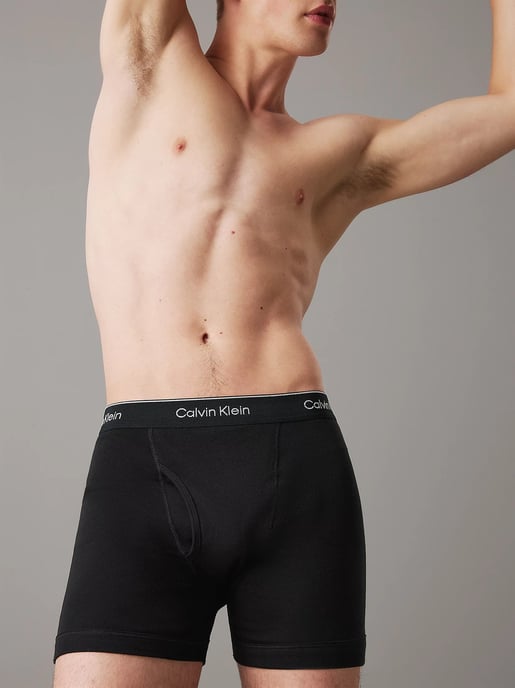 Calvin Klein COTTON CLASSICS Mens 3 Pack Boxer Briefs Black - Image 4