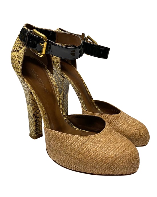 Dolce & Gabbana Djurtryck D'Orsaypumps i Beige Läder - Image 3