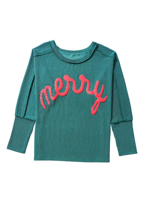 Skobeloff Merry Graphic Corded Batwing Sleeve Knit Top - Image 2